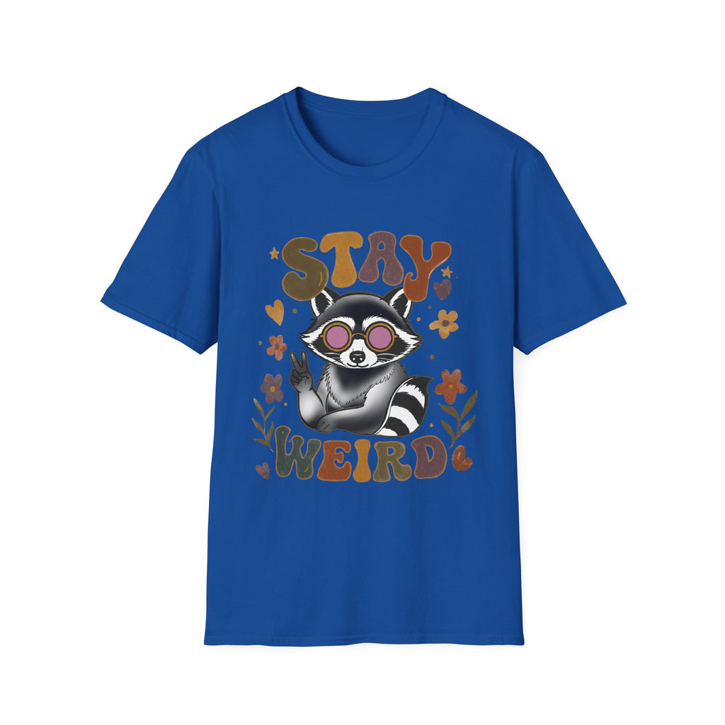 Stay Weird Raccoon T‑Shirt — Retro Cute Graphic Tee