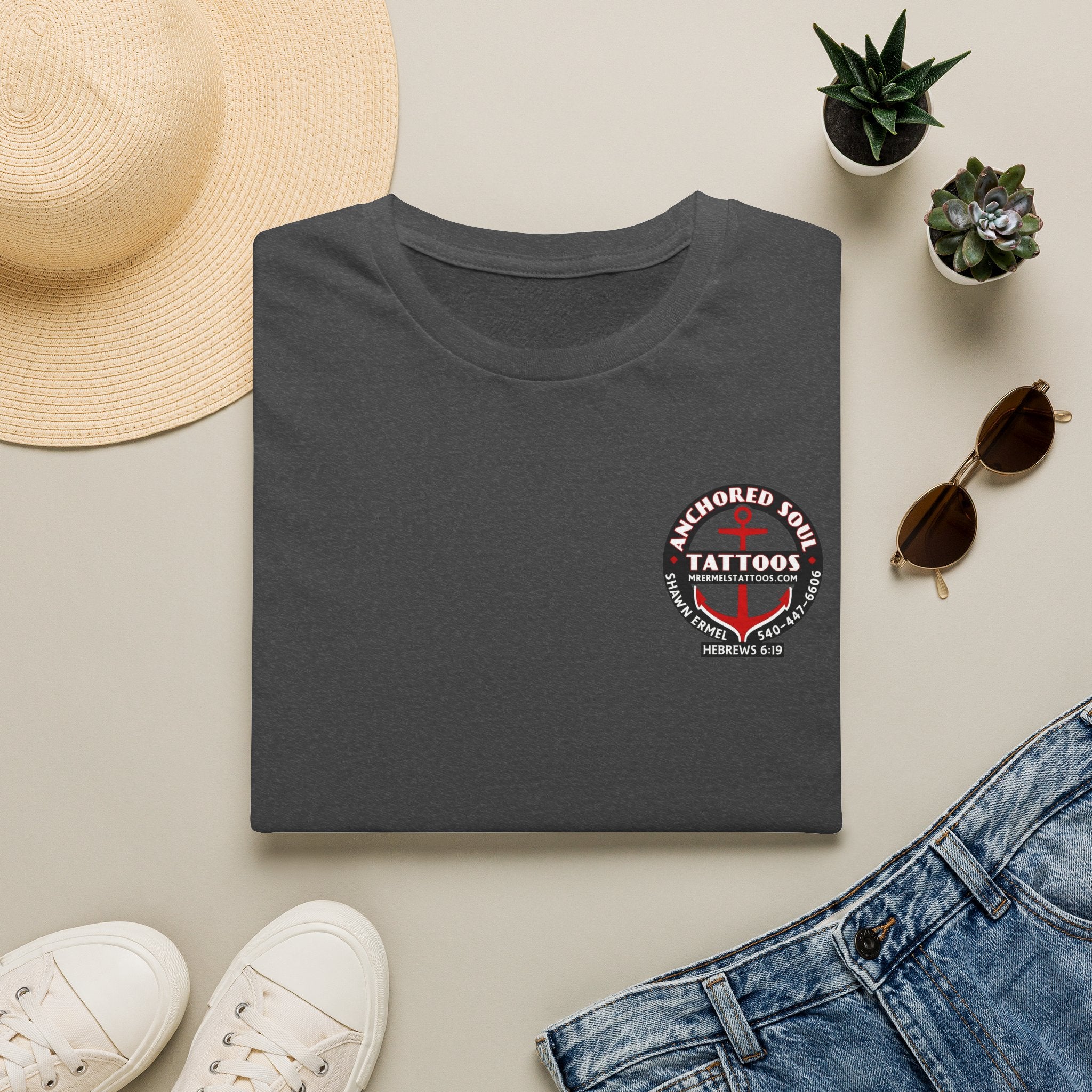 Anchored to Tattoos Pocket Logo T‑Shirt
