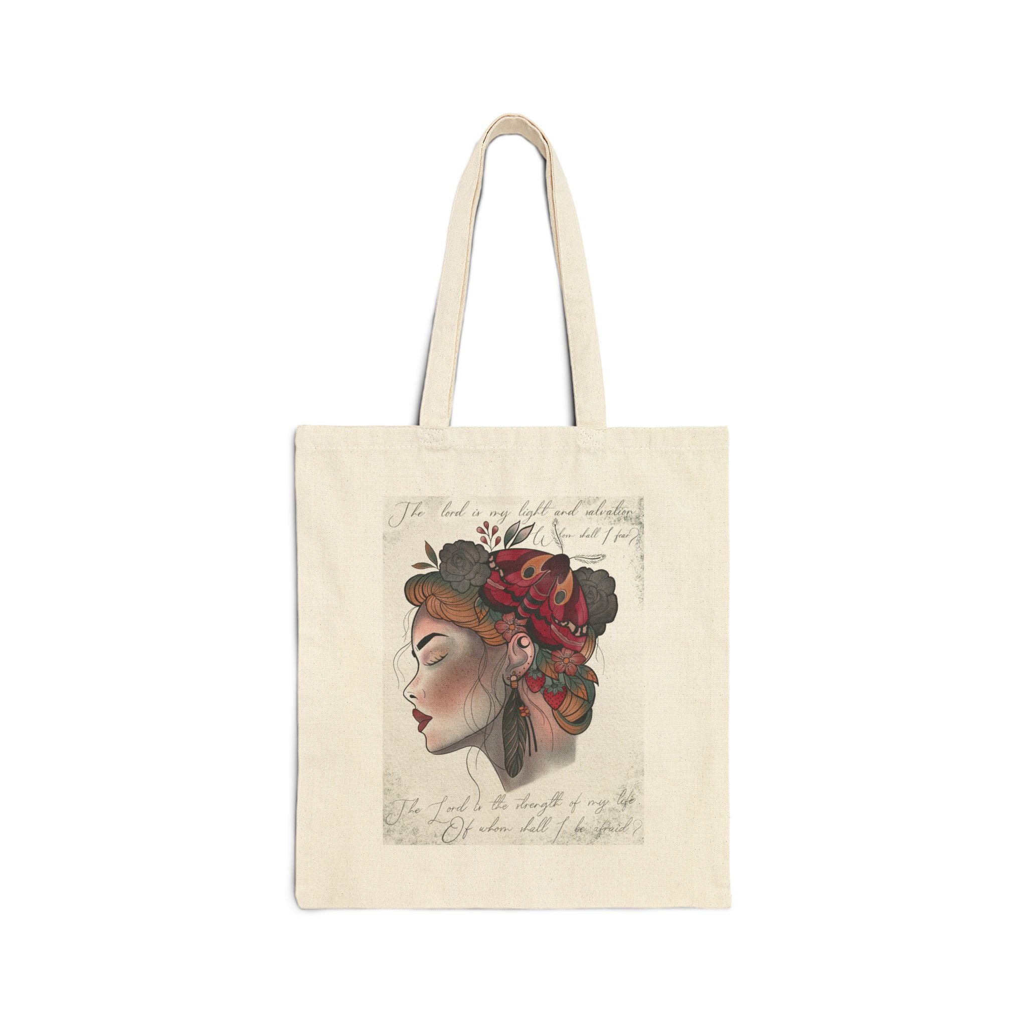 Canvas Tote Bag — Vintage Floral Portrait Art Print I