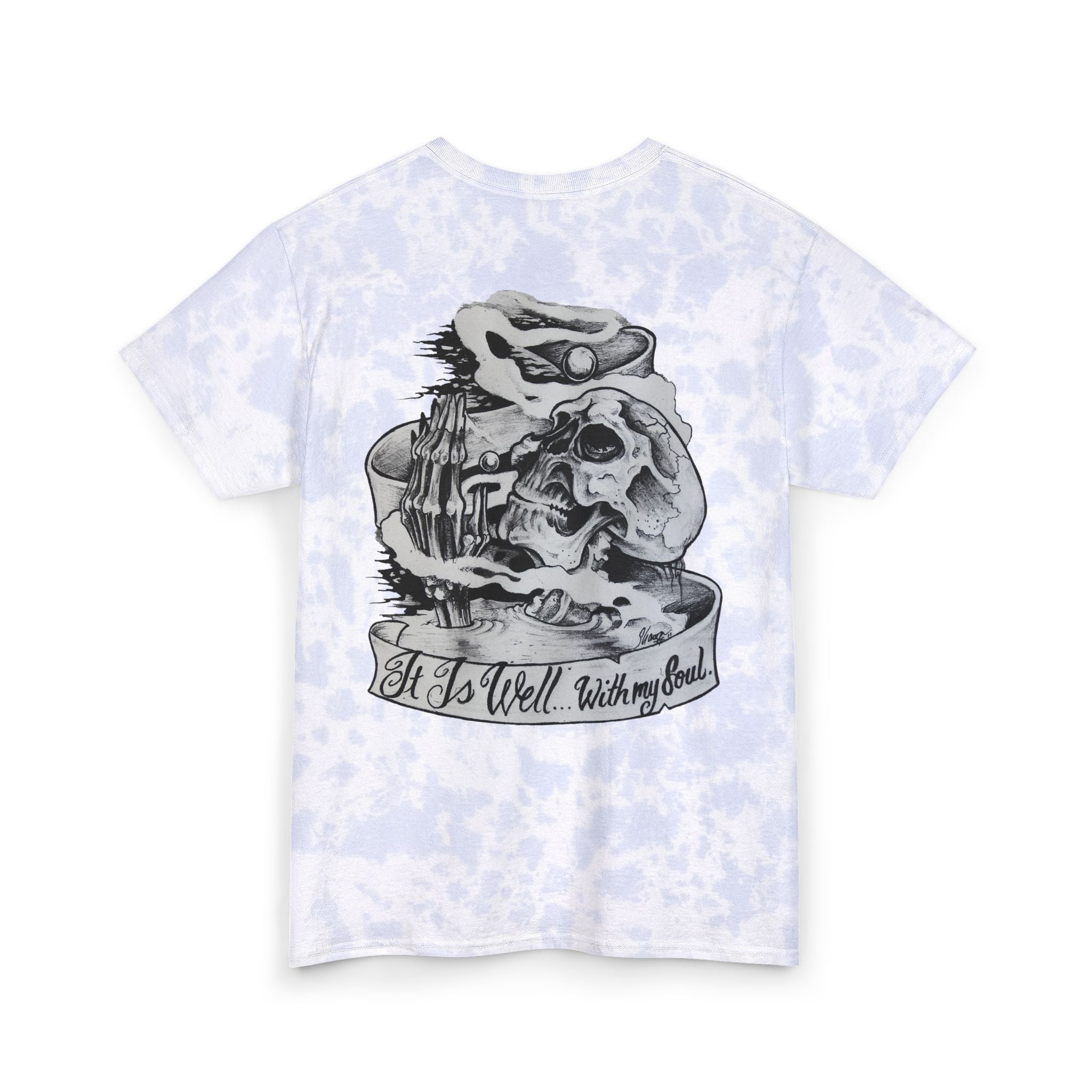 Tie-Dye Skull Tattoo Tee — "It Is Well With My Soul" Cotton T-Shirt