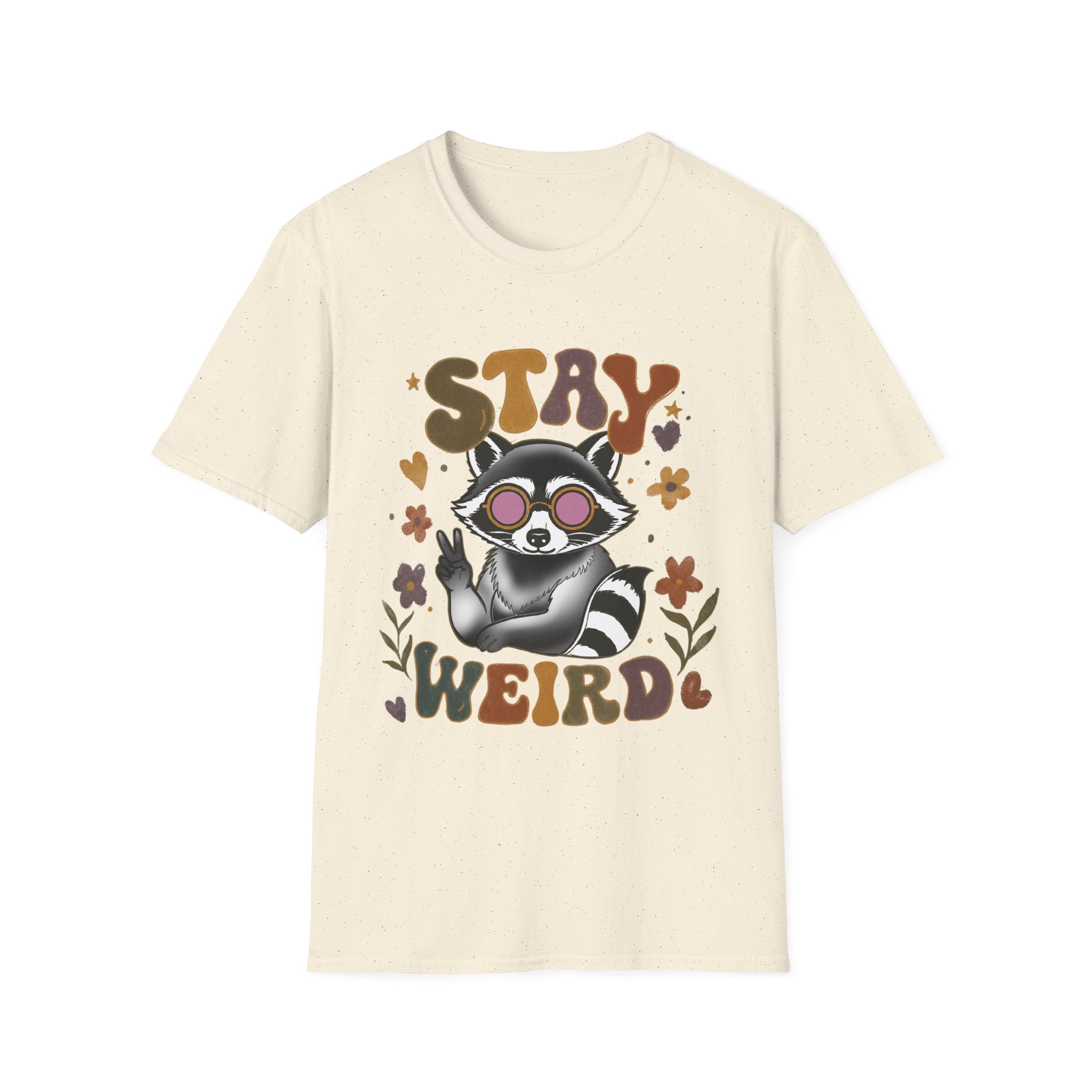 Stay Weird Raccoon T‑Shirt — Retro Cute Graphic Tee
