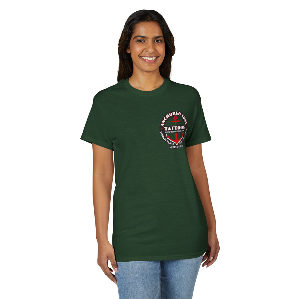Tattoo Skull Anchor T-Shirt — "All Is Well" Sailor Nautical Graphic Tee