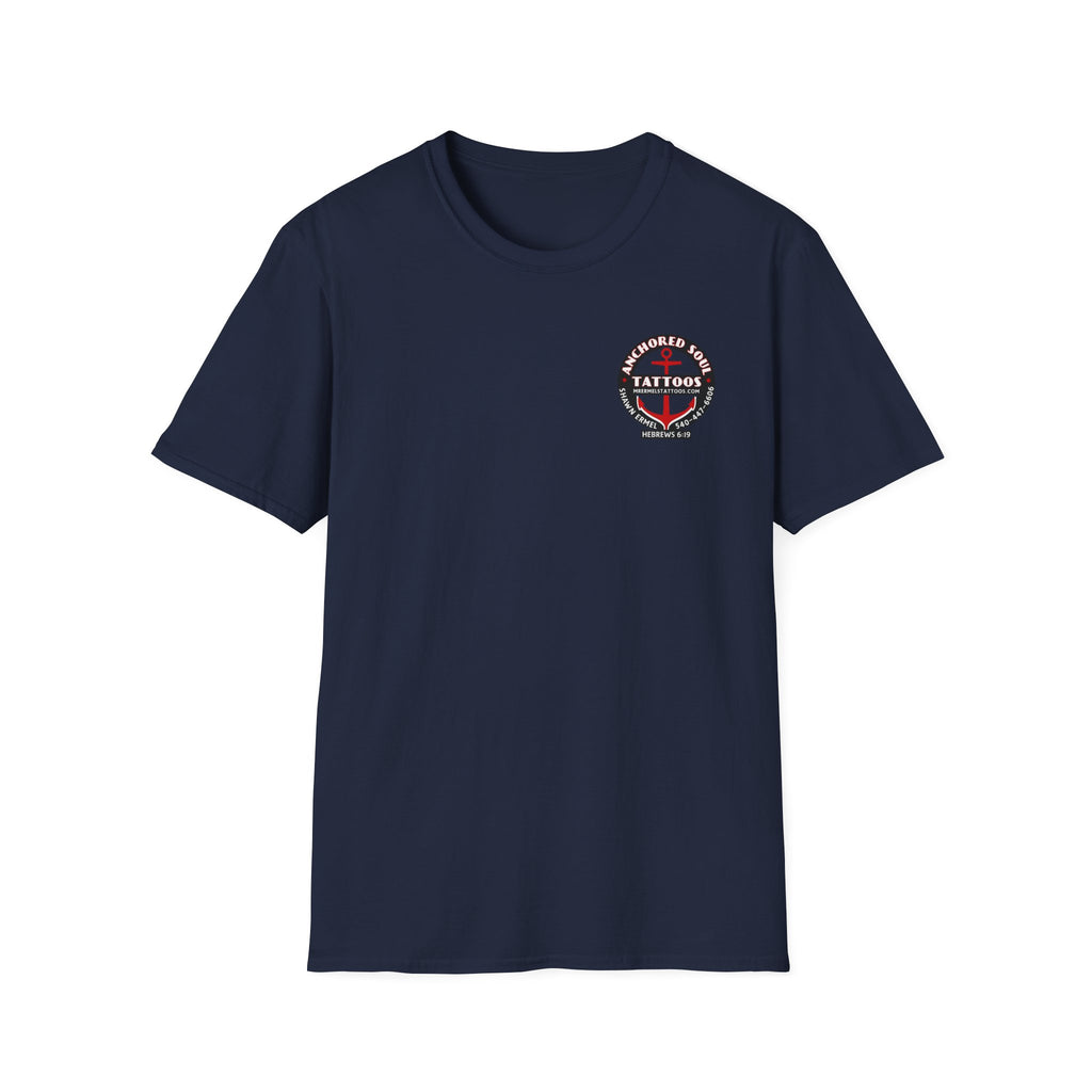 Anchored to Tattoos Pocket Logo T‑Shirt