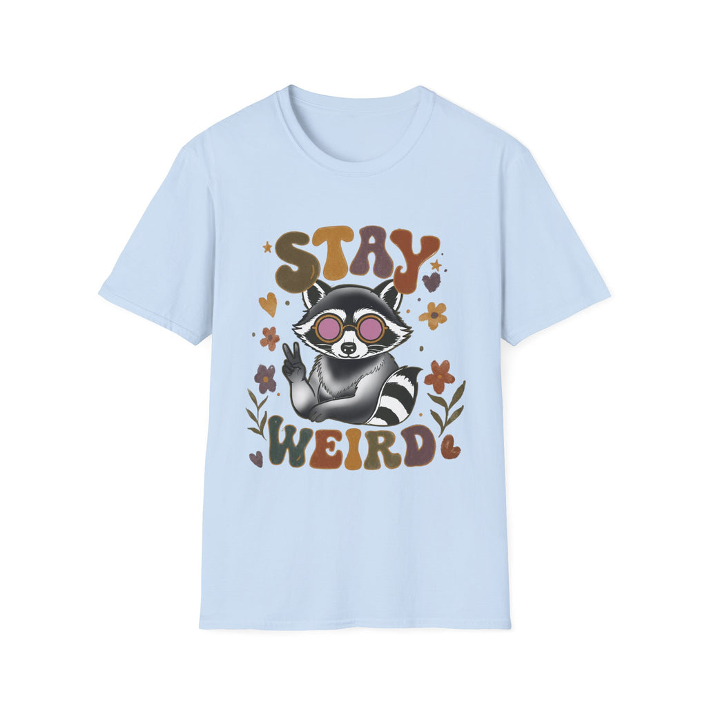 Stay Weird Raccoon T‑Shirt — Retro Cute Graphic Tee