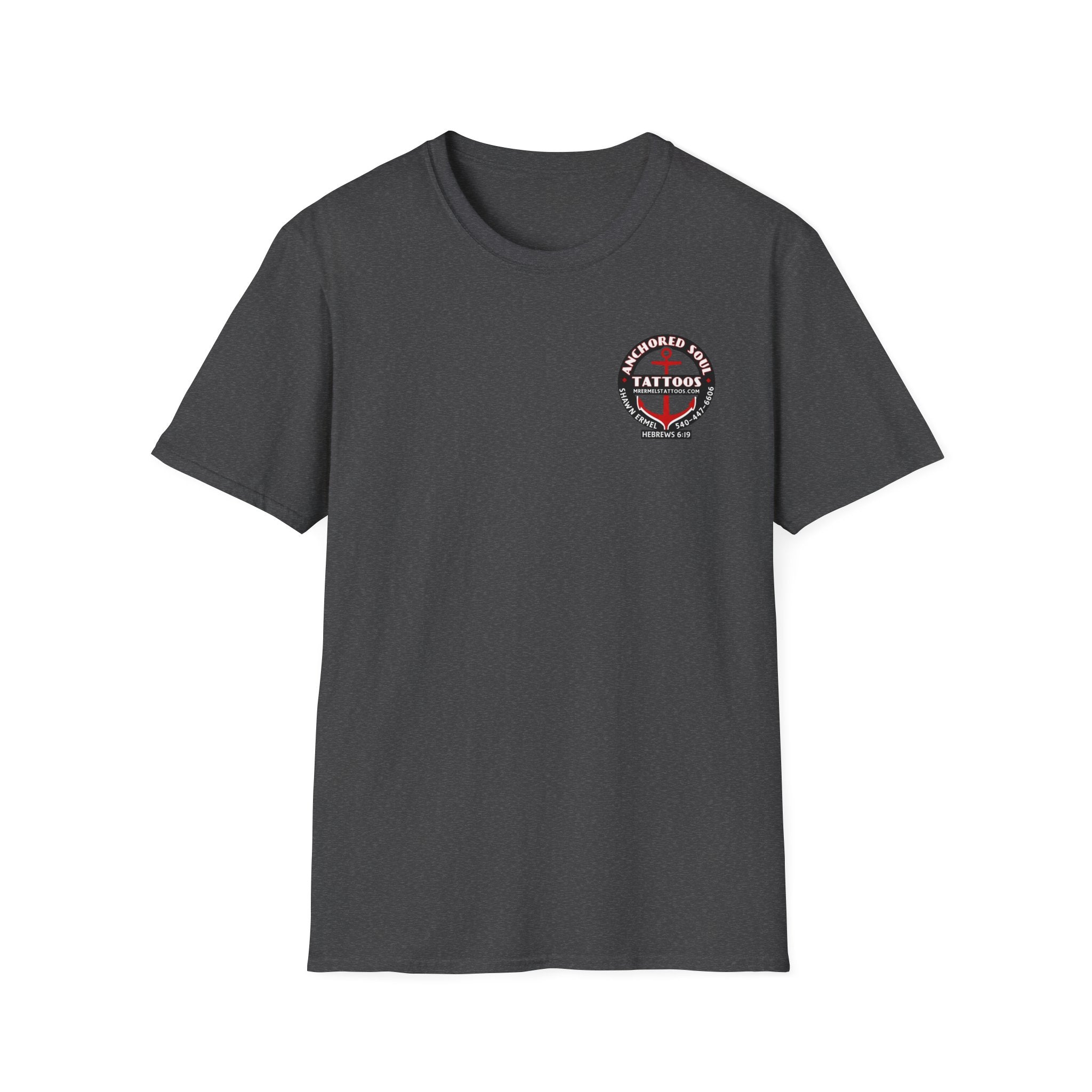 Anchored to Tattoos Pocket Logo T‑Shirt