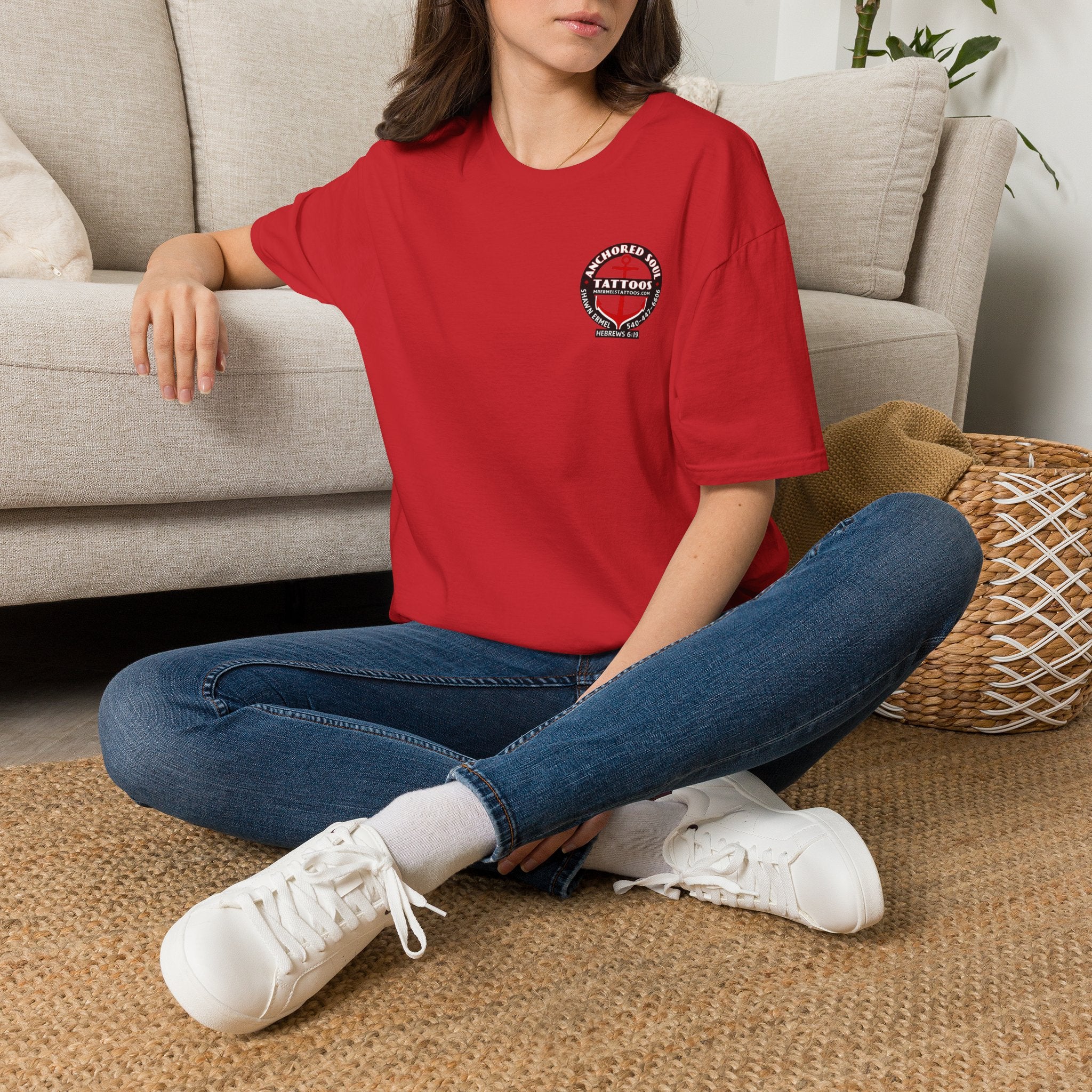 Anchored to Tattoos Pocket Logo T‑Shirt