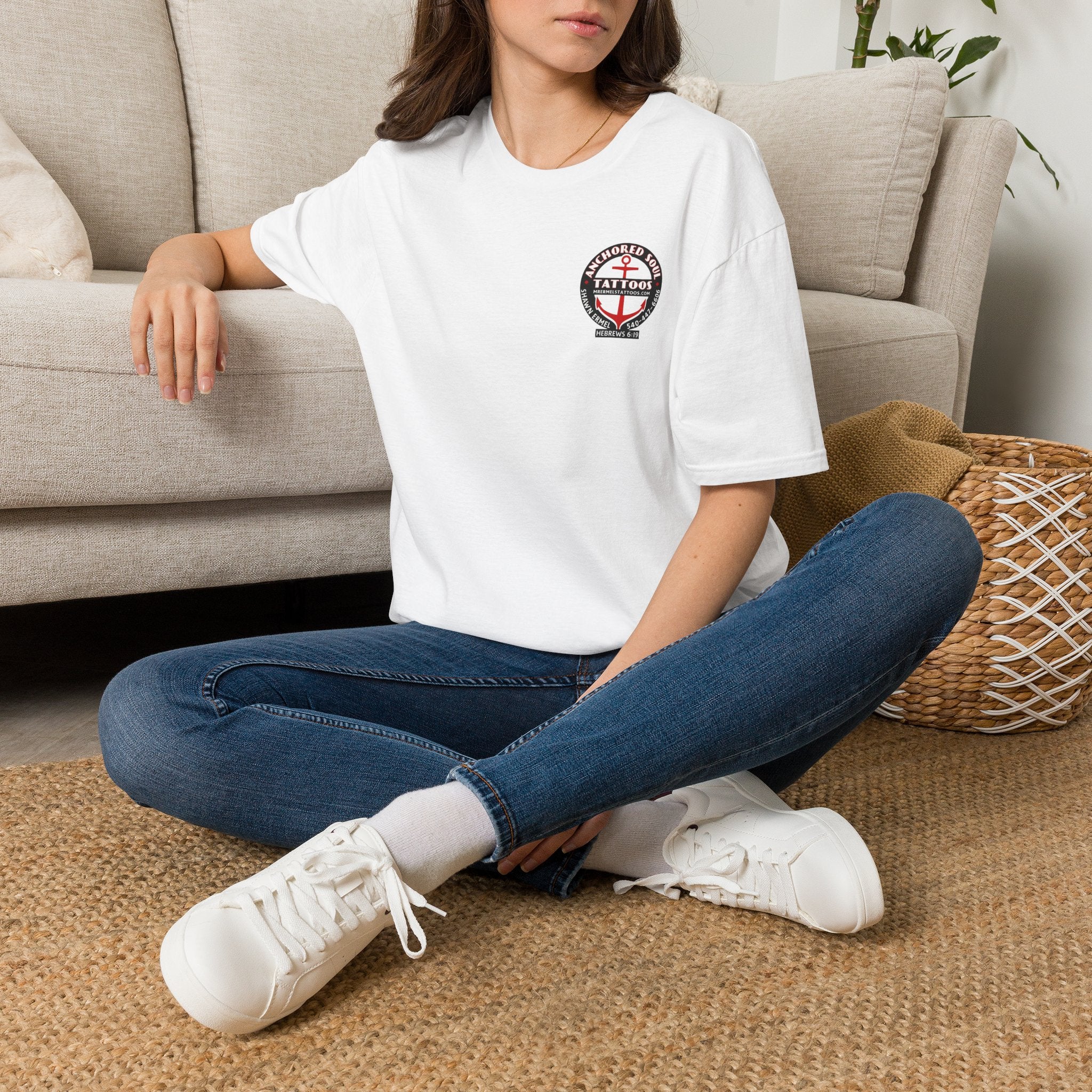 Anchored to Tattoos Pocket Logo T‑Shirt