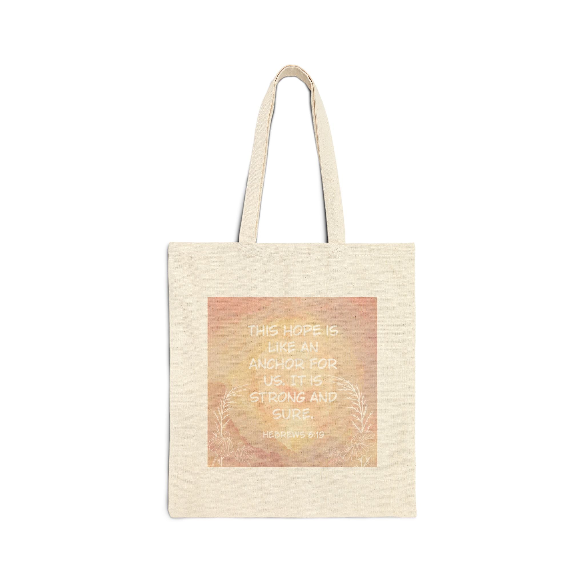 Tote Bag — 'Something Beautiful' Floral Canvas Tote, Inspirational Quote Design