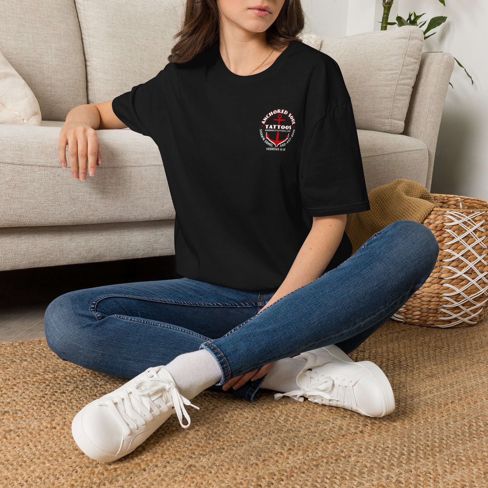 Anchored to Tattoos Pocket Logo T‑Shirt