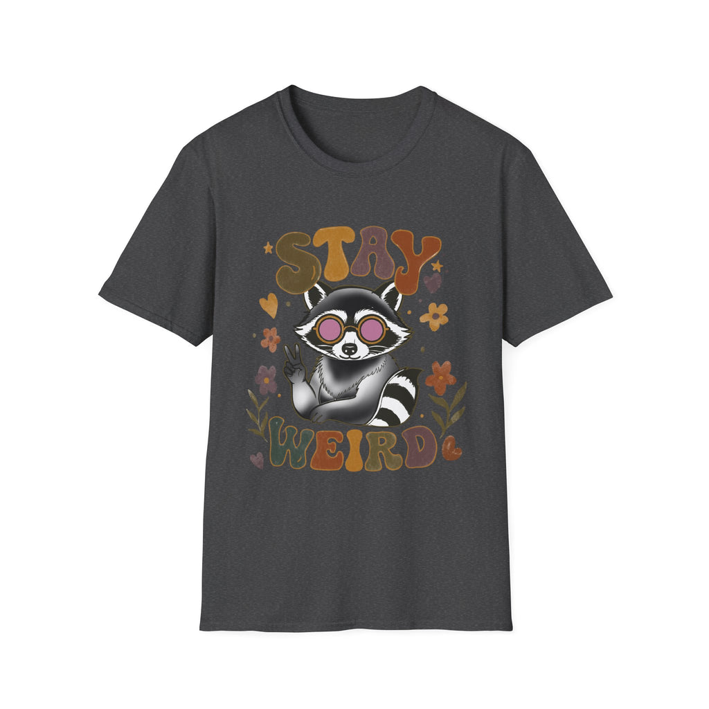 Stay Weird Raccoon T‑Shirt — Retro Cute Graphic Tee