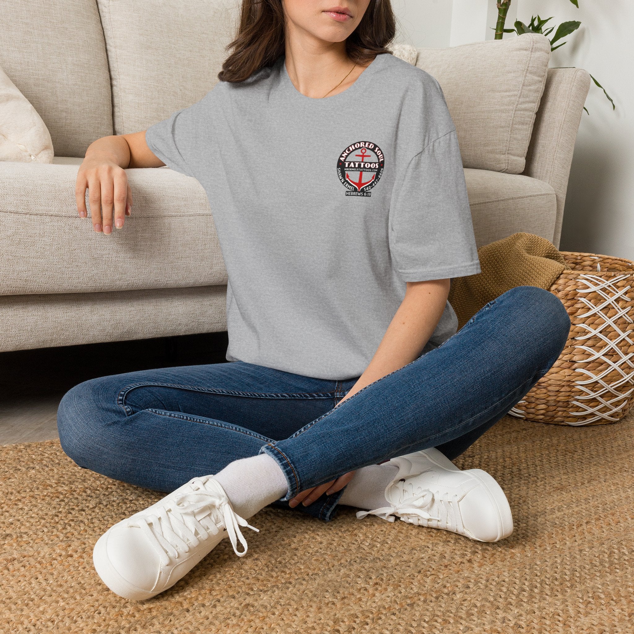 Anchored to Tattoos Pocket Logo T‑Shirt