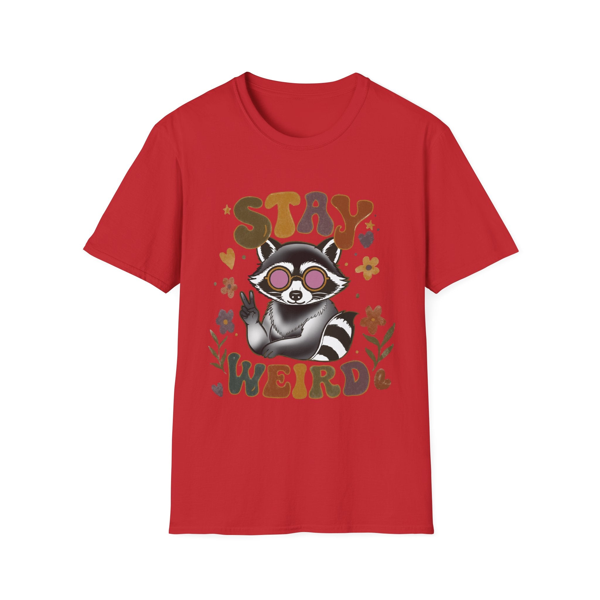 Stay Weird Raccoon T‑Shirt — Retro Cute Graphic Tee