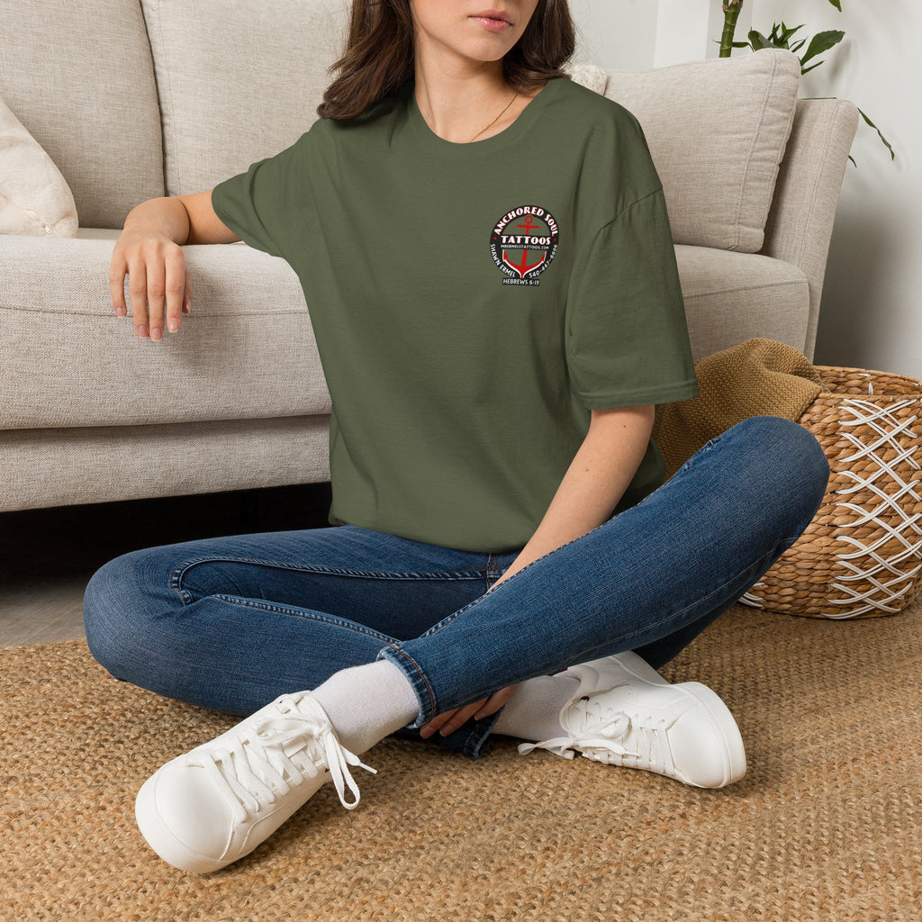Anchored to Tattoos Pocket Logo T‑Shirt