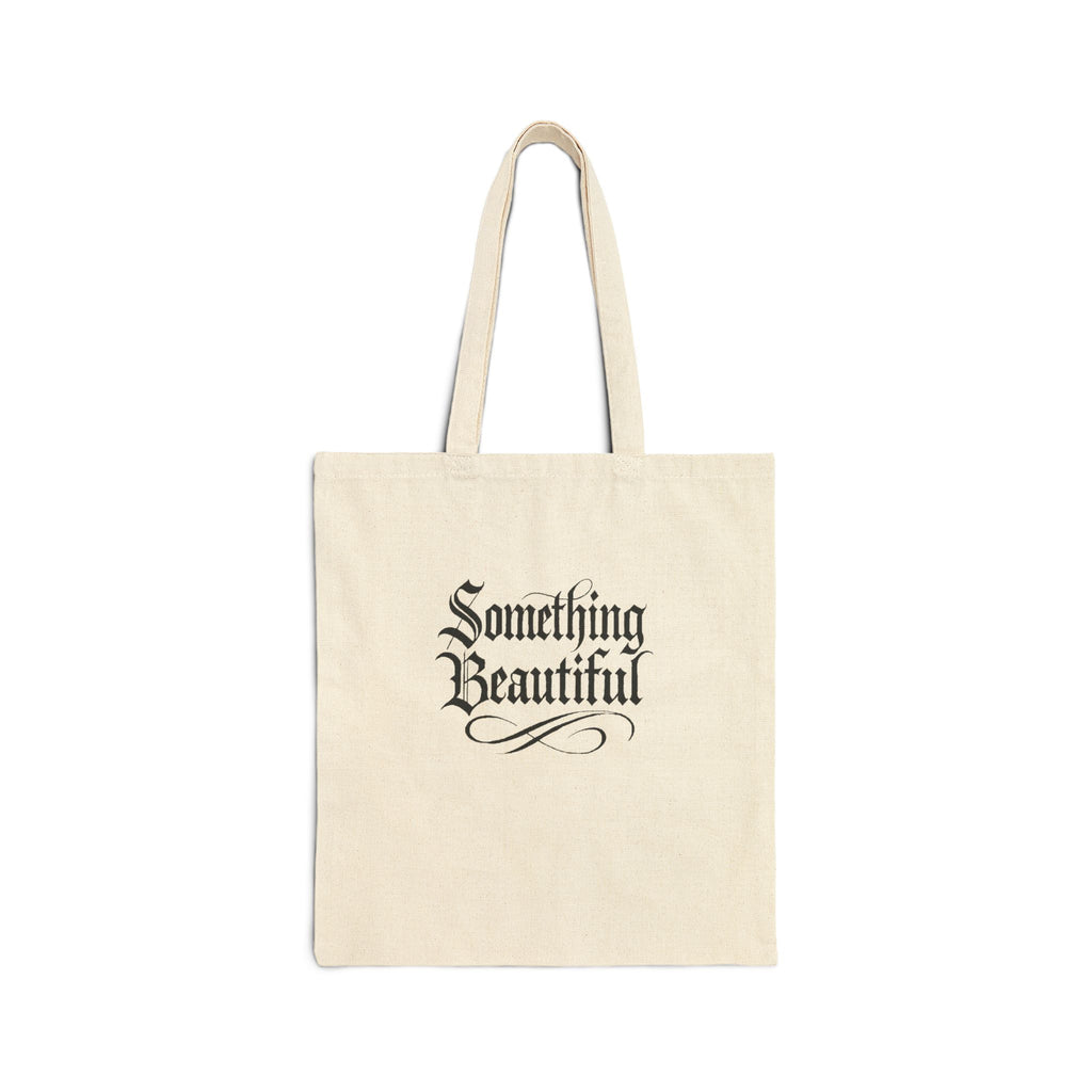 Tote Bag — Vintage Floral Portrait ‘Something Beautiful’ Cotton Canvas Tote