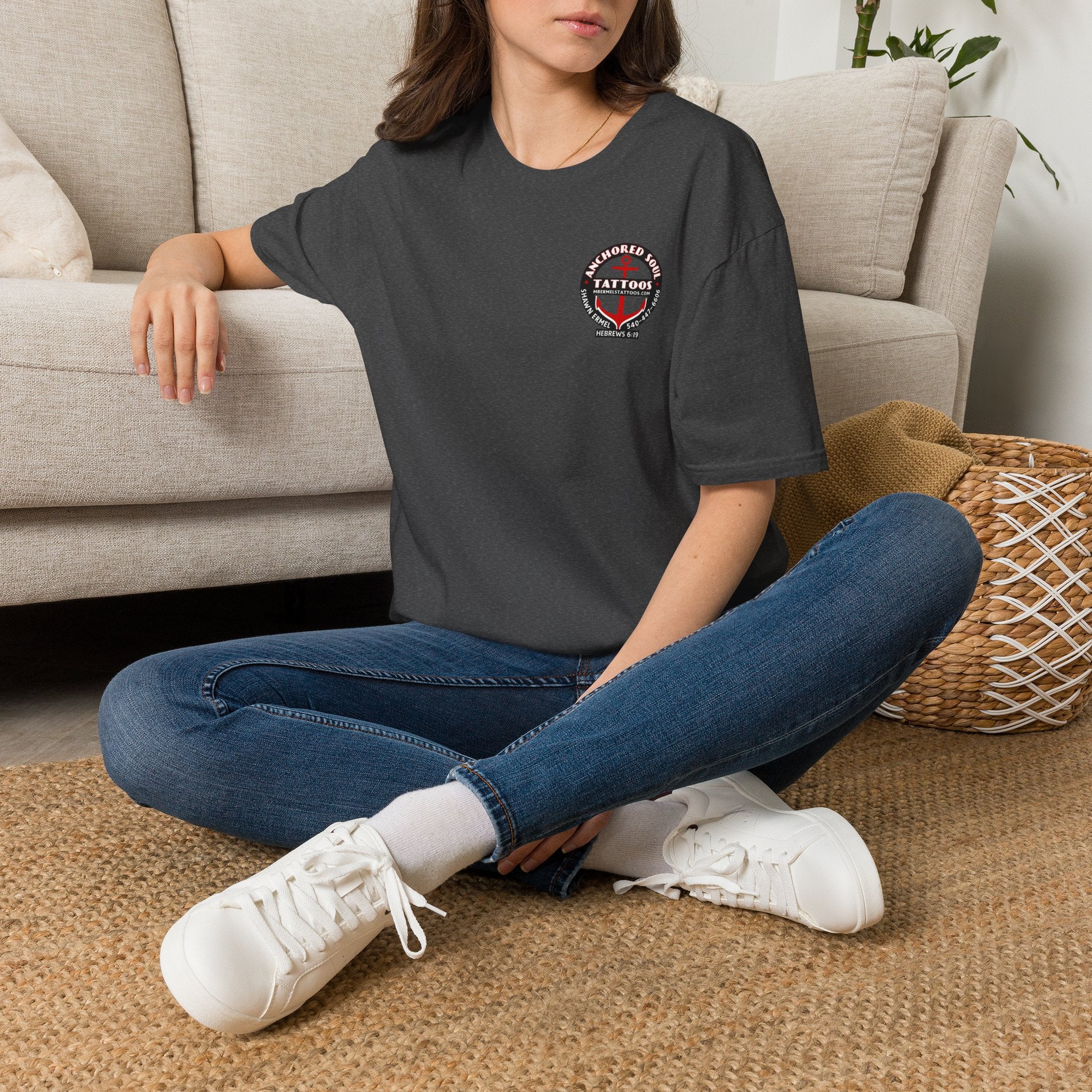 Anchored to Tattoos Pocket Logo T‑Shirt