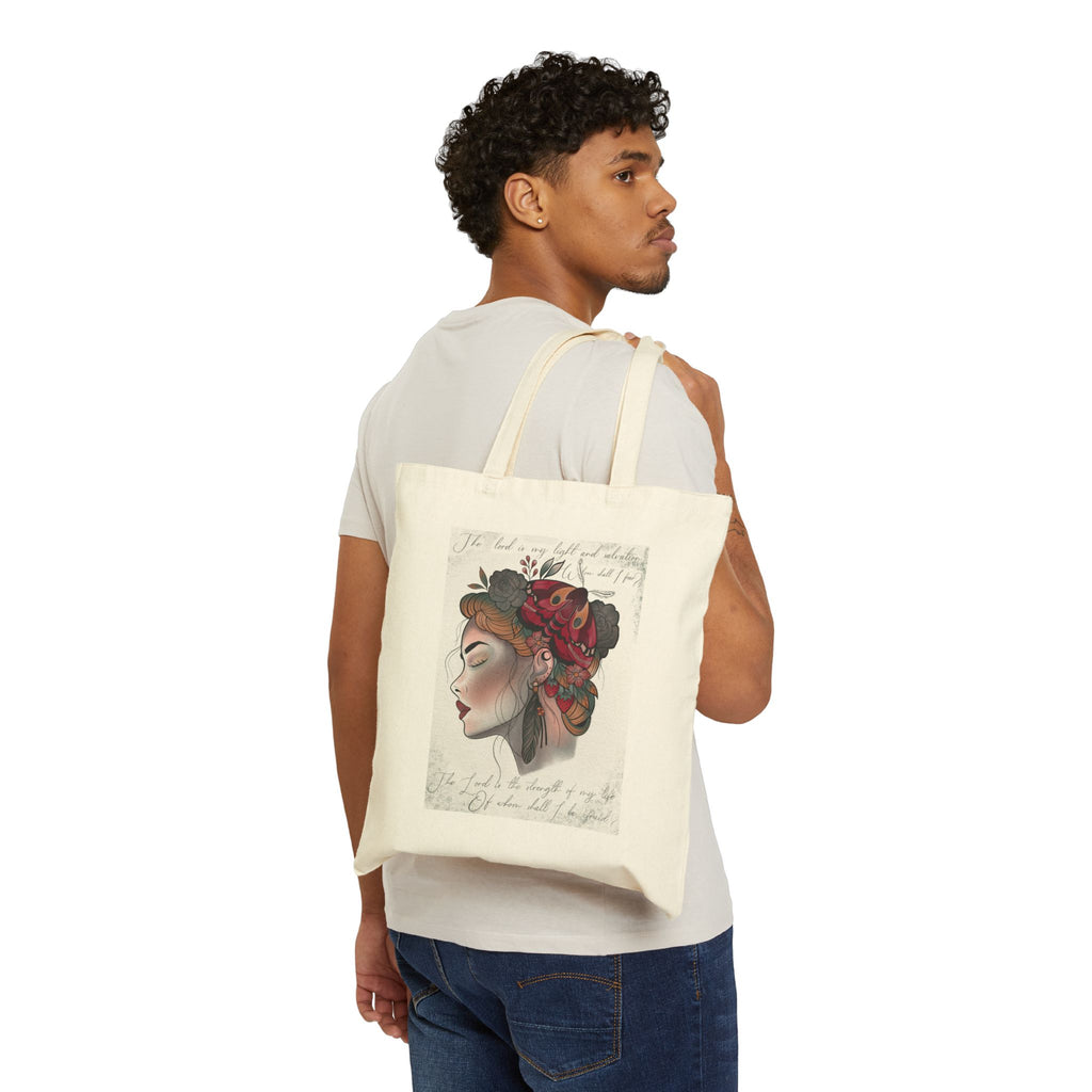 Canvas Tote Bag — Vintage Floral Portrait Art Print I