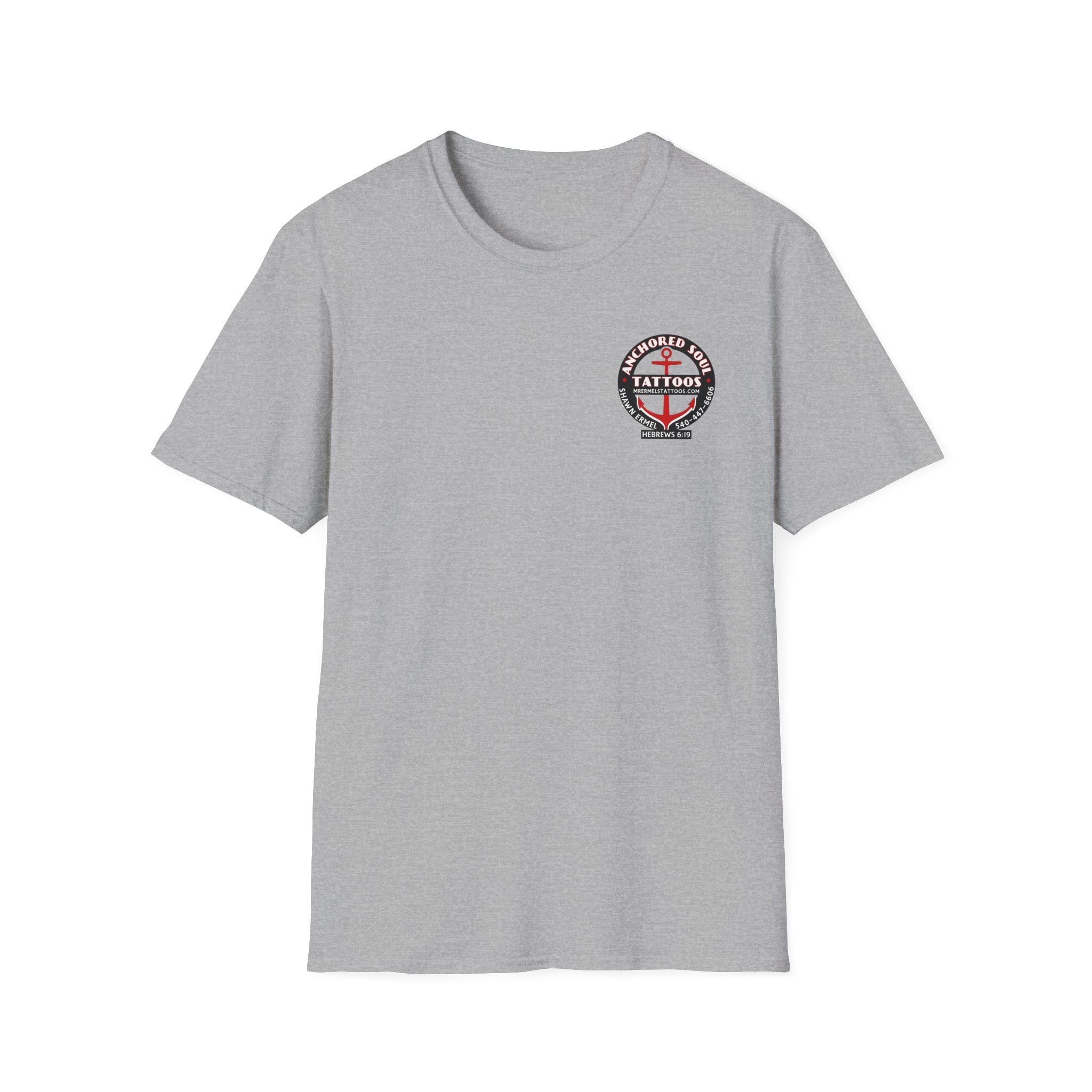 Anchored to Tattoos Pocket Logo T‑Shirt