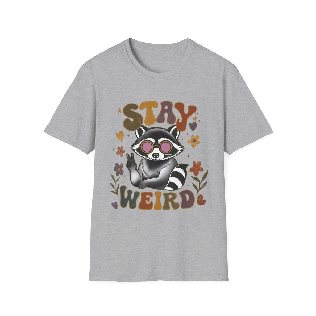 Stay Weird Raccoon T‑Shirt — Retro Cute Graphic Tee