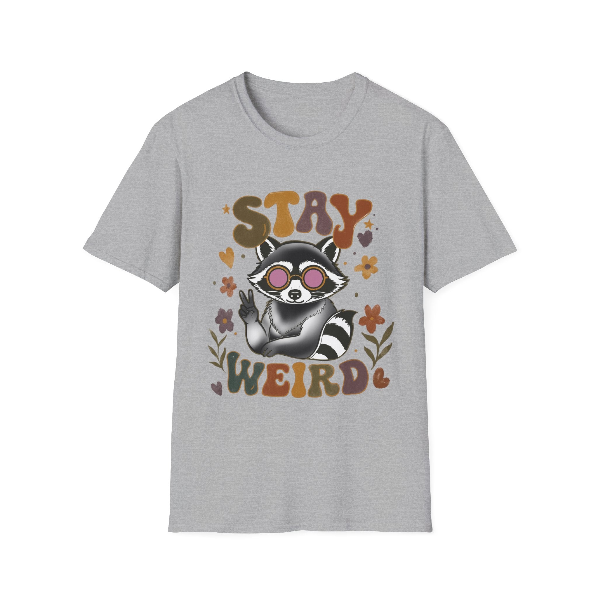 Stay Weird Raccoon T‑Shirt — Retro Cute Graphic Tee