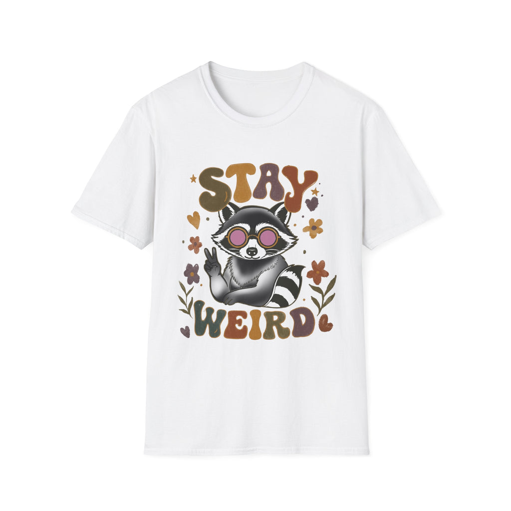 Stay Weird Raccoon T‑Shirt — Retro Cute Graphic Tee